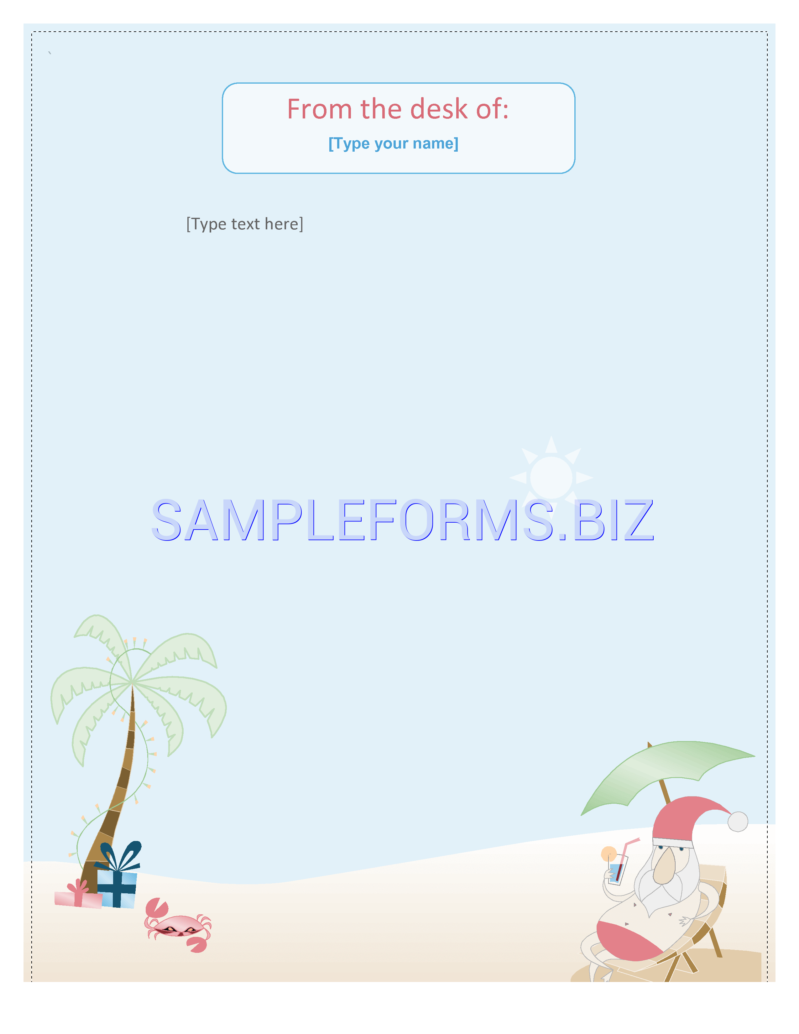Preview free downloadable Santa Letterhead Template 2 in PDF (page 1)